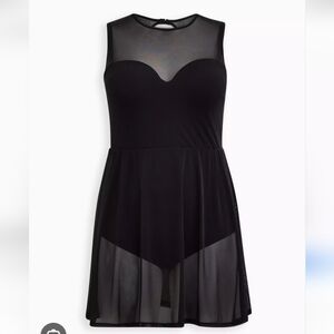 Long Mesh Swim Dress W/ Briefs